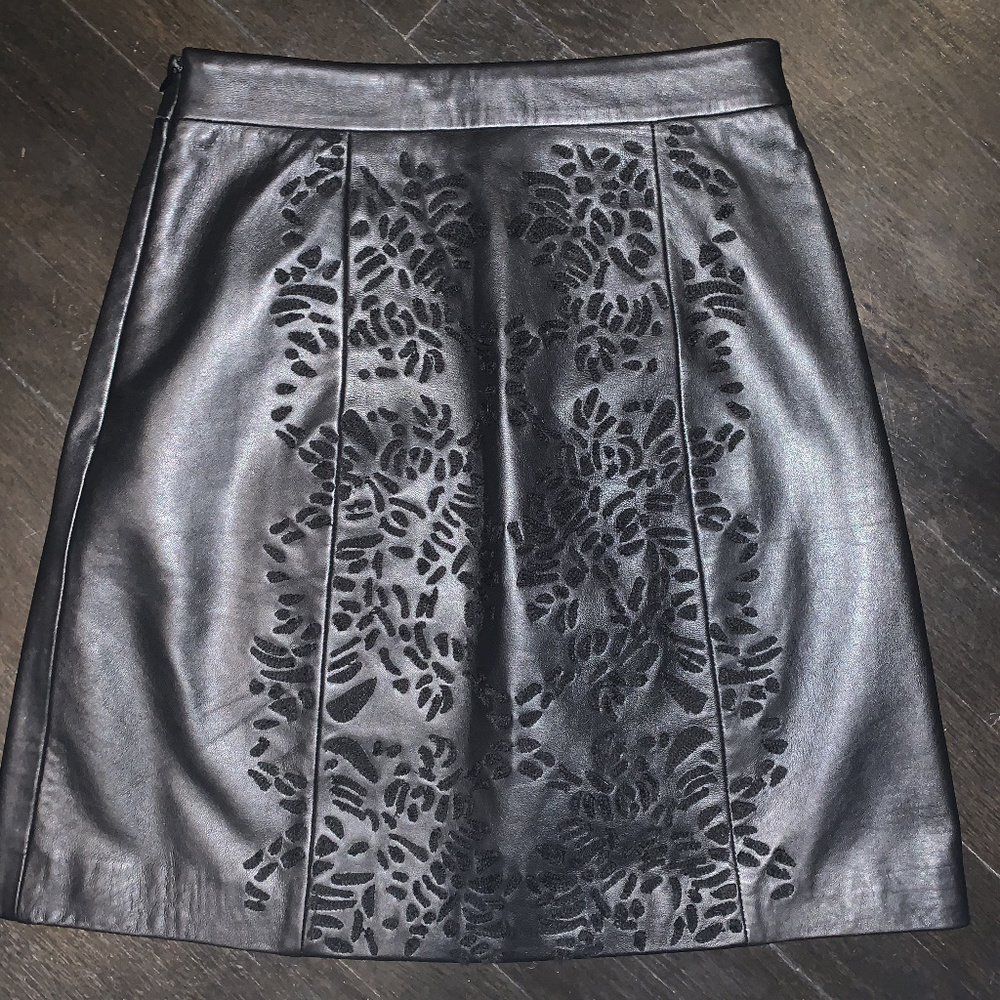 NEW All Saints REAL Leather Black Skirt 4 NWOT - Picture 7 of 10